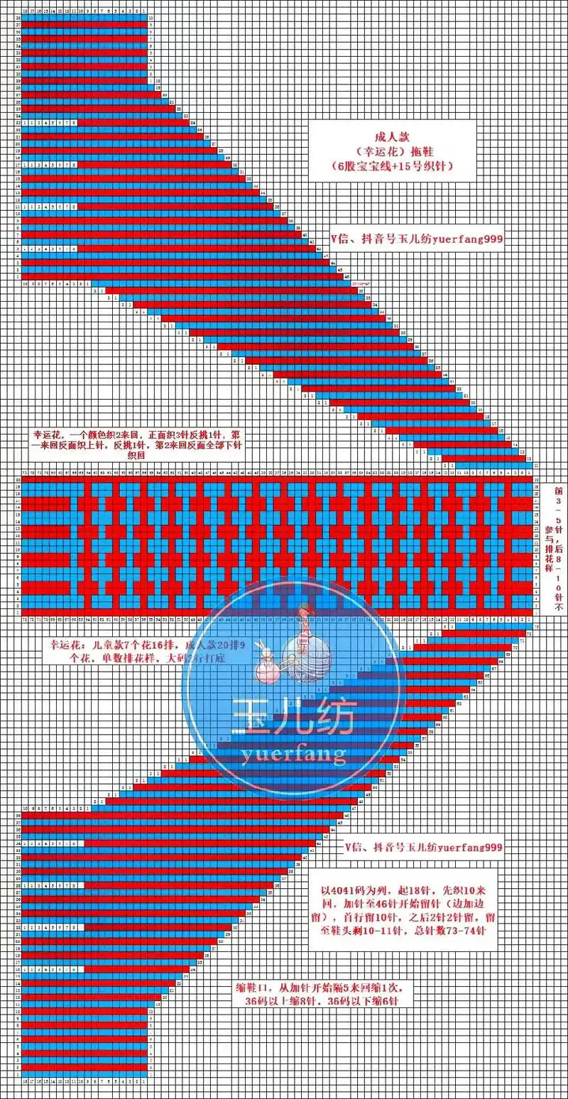 玉儿纺幸运花毛线拖鞋 - 抖音