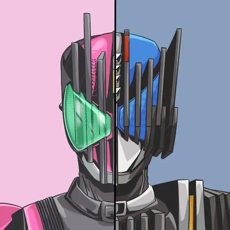 帝骑和海东夫人拼贴头像 #procreate# #画画# #头像##假面骑士帝骑