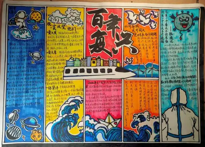 手抄报大赛 | 百年坎坷复兴路 攻坚克难共强国