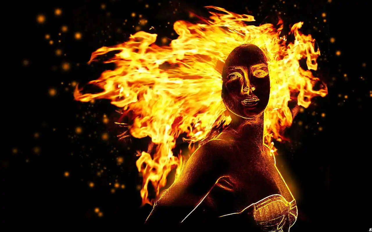 火焰创意人物设计高清电脑桌面壁纸
