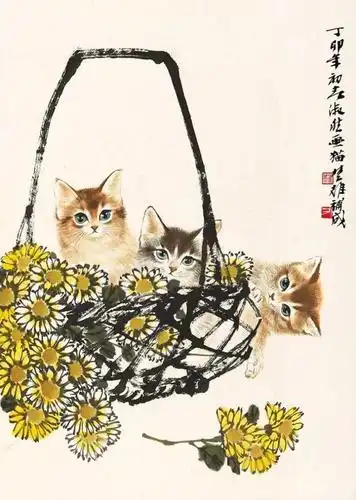 一大波国画小动物母猴怀里的小猴子太萌了