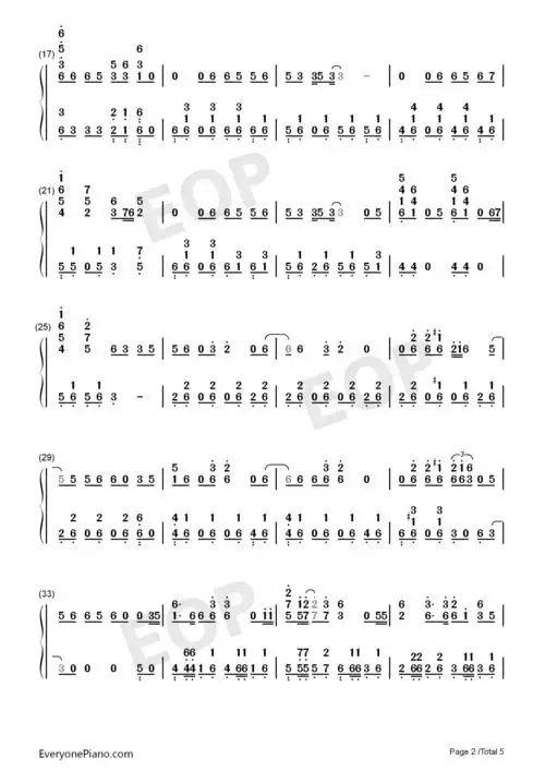 极乐净土合音版双手简谱预览2