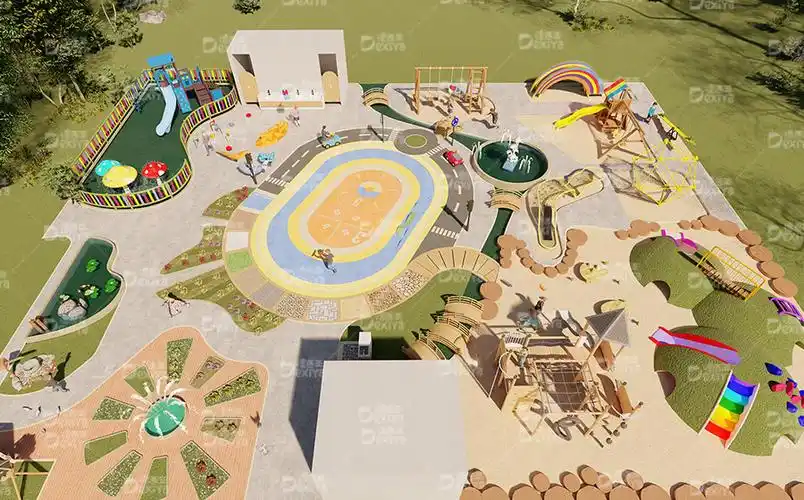 户外游乐场方案-无动力乐园规划-儿童亲子区设计-德西亚游乐