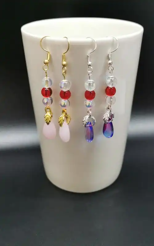 步步惊情 刘诗诗同款耳环木兰喇叭花长款耳坠925纯银防过敏古风饰