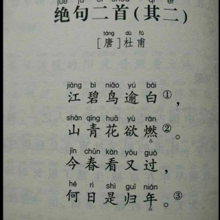 雯雯学古诗绝句二首其二