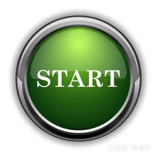 开始图标.在白色背景上启动网站按钮