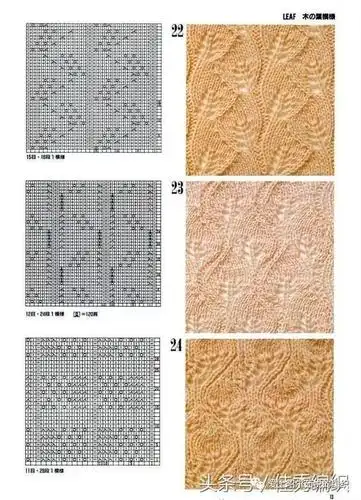 30种毛衣编织花样图解大全 棒针镂空花样图解