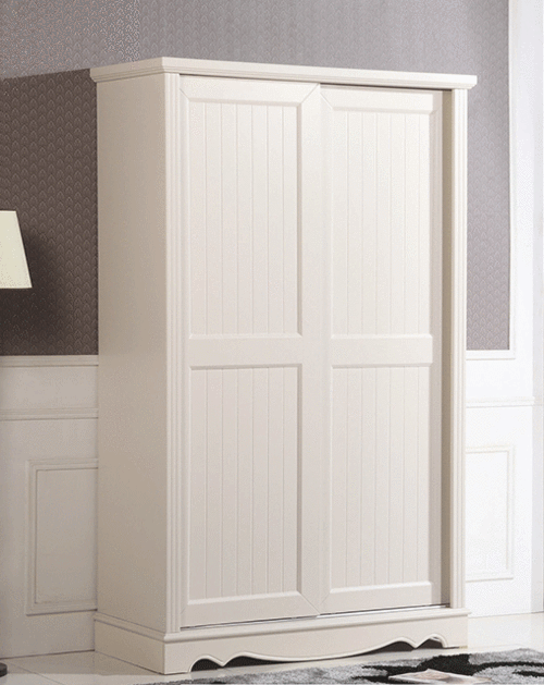 厂家直销批发特价 韩式二门衣柜 实木带抽屉 1.2米衣柜 象牙白色