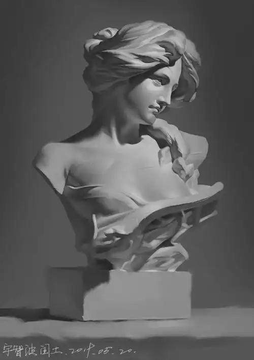 琴女| 石膏胸像写生