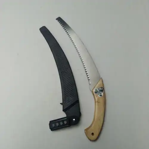 弯刀锯锯 塑料木柄带锯条钢锯子 家用园林树枝手动木工锯