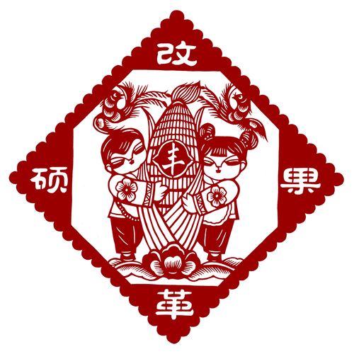 改革开放剪纸底稿社会主义价值观刻纸底稿手工刻纸图样黑白打印稿