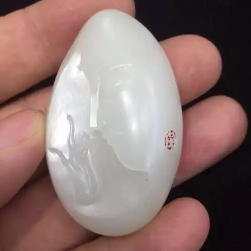 新疆和田羊脂籽料 玉面观音 大师王一仆工艺-鉴宝收藏-麻辣社区