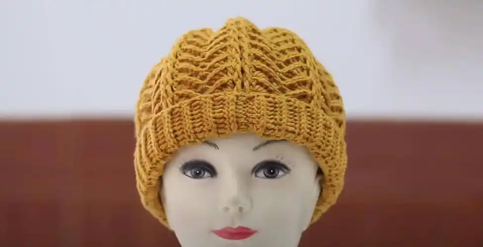 帮妈妈织一顶特色女帽,v花条女帽编织教程,大方有型新手可学_钩针