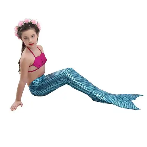 美人鱼泳衣儿童游泳衣美人鱼服装cos服欧美外贸比基尼女童