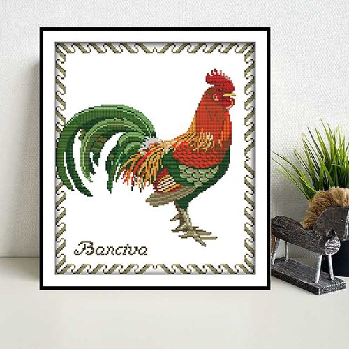 大公鸡十字绣生肖鸡小件线绣客厅动物属相鸡手工刺绣diy可爱新款