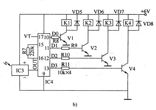 无线遥控编码器和开关控制电路组成