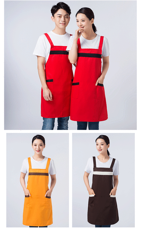 围裙定制logo印字时尚女订做家用超市奶茶店餐饮厨房工作服围腰男(图