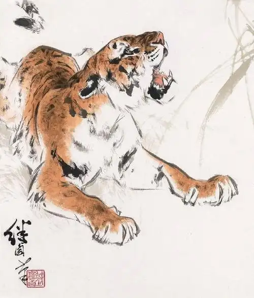 【刘继卣 动物画百兽之王老虎】刘继卣先生一生酷爱画虎,关于老虎的