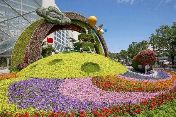 花坛是在植床内对观赏花卉规则式种植的配置方式.