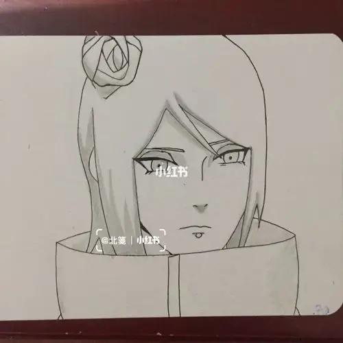 火影忍者手绘小南过程图