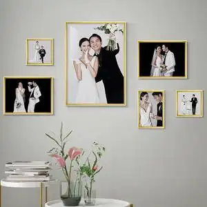 婚纱照组合照片墙 影楼大尺寸相框 北欧客厅放大挂墙结婚照片定制