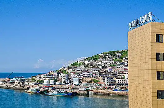 浙江舟山嵊泗县嵊山渔港夏天