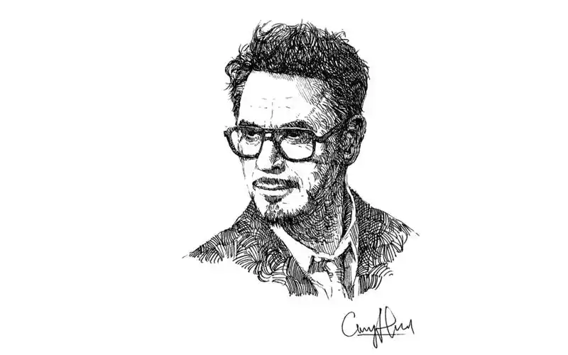 马丁涂图马丁教你钢笔画排线托尼斯塔克