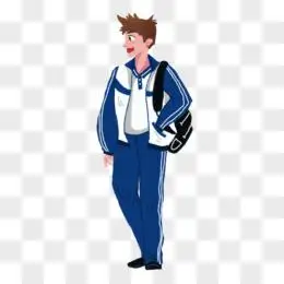 手绘穿校服男高中生插画元素