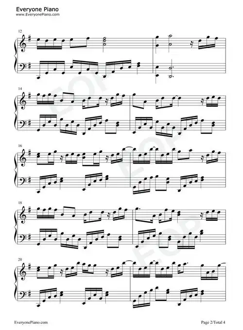 岁月神偷-完整好听版五线谱预览2-钢琴谱文件(五线谱,双手简谱,数字谱