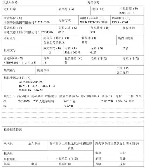 表4-27 中华人民共和国海关进口货物报关单资料二:该票货由南通爱德士