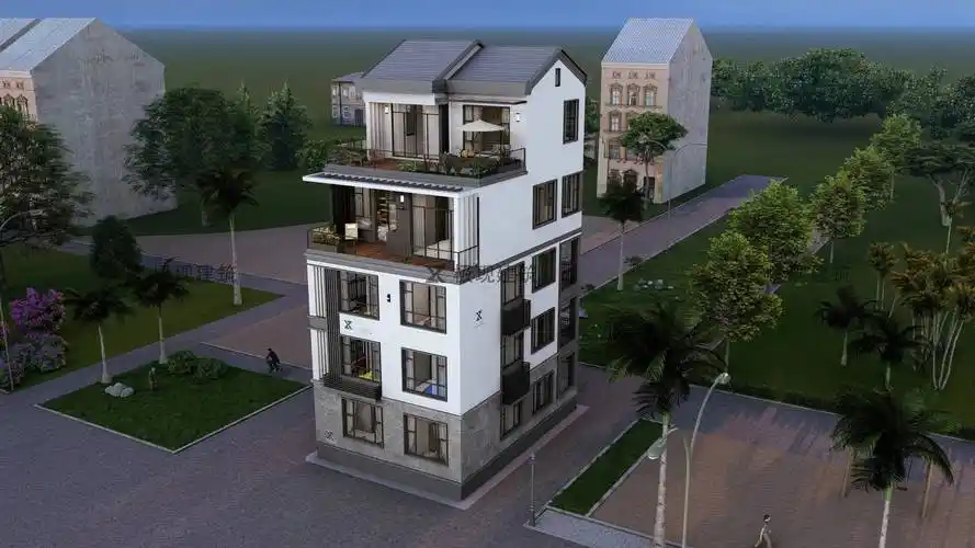 广东东莞丨五层现代风格自建公寓_建筑_别墅_设计