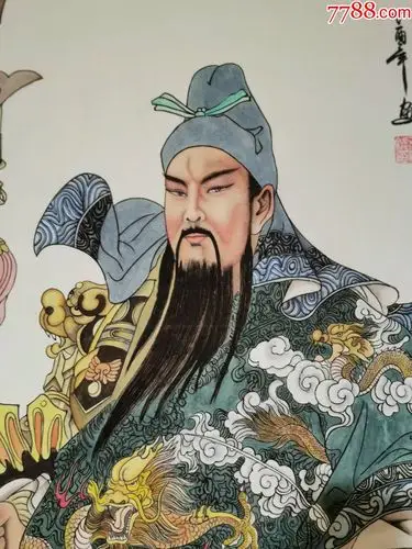 《义薄云天》关公人物像,绘画形象生动,威武霸气,栩栩如生