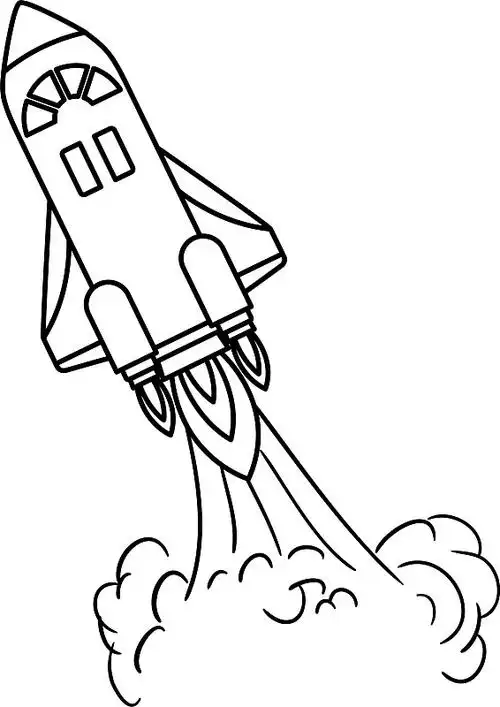 火箭在白色背景下起飞图片