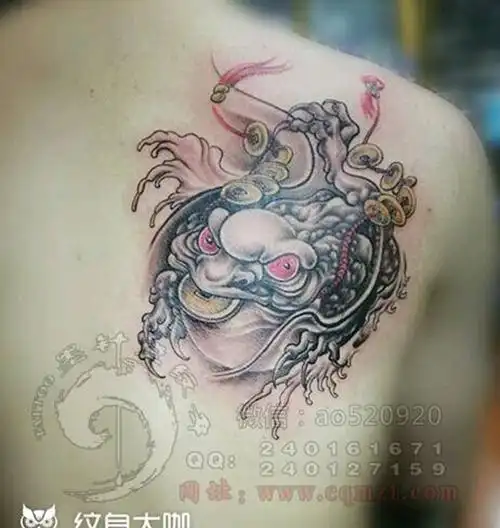 三足金蟾纹身图片