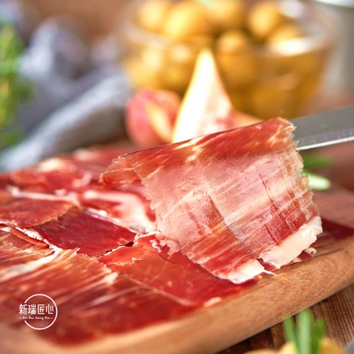 西班牙黑标伊比利亚黑猪带骨火腿纯橡木果后腿50g火腿