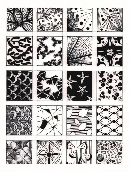 装饰  #素材分享  #点线面构成  #黑白线描  #少儿创意美术 #绘画