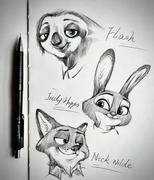 我先来,闪电73#寻找小红书绘画大神  #插画  #疯狂动物城  #动物