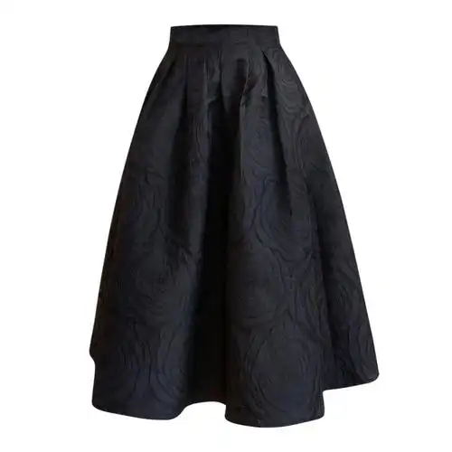 春秋赫本风蓬蓬裙2021遮胯大摆裙高腰复古伞裙a字半身裙秋冬长裙