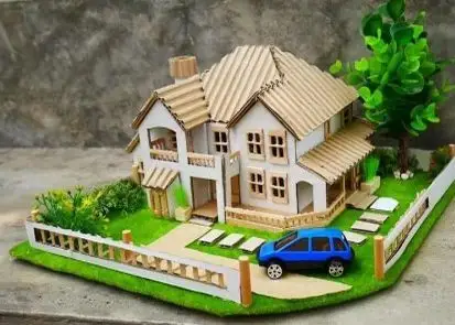 diy瓦楞纸手迷你屋小别墅图解