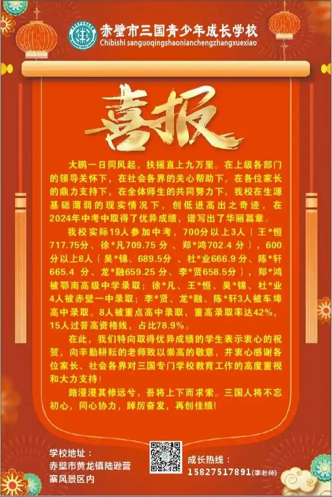 中考喜报,再创辉煌! 重点高中录取 8 人,录取率 42%. 15