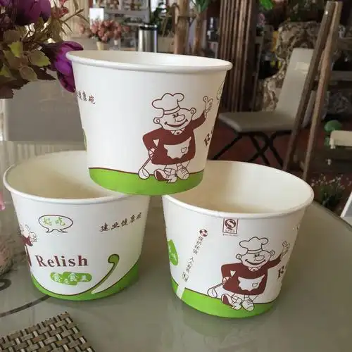 厂家直销一次性纸碗 快餐 彩色 加厚热款 麻辣烫 臭豆腐 米线