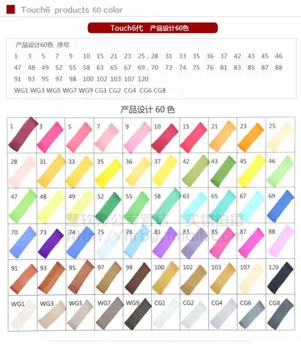 正品第七代touch new酒精双头油性马克笔 7代80色 168色手绘套装