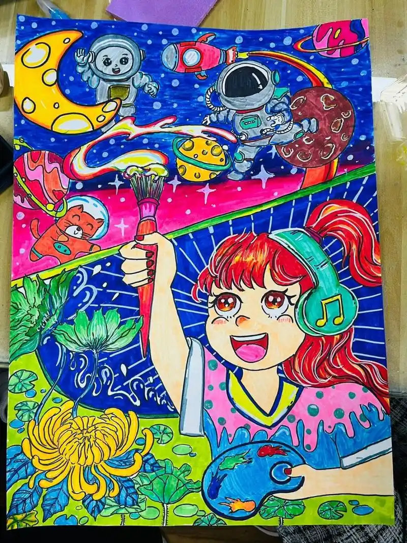 《我是小小追梦人》绘画作品 把自己的小小梦想融入对中国梦的无限