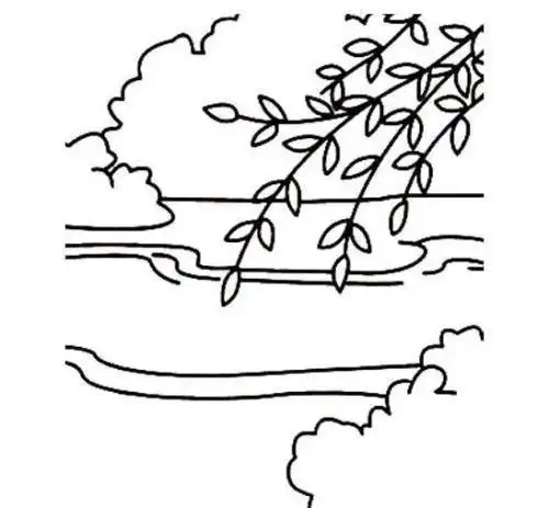 春耕风景简笔画风景简笔画初秋的清晨一组春天风景简笔画图片春景图