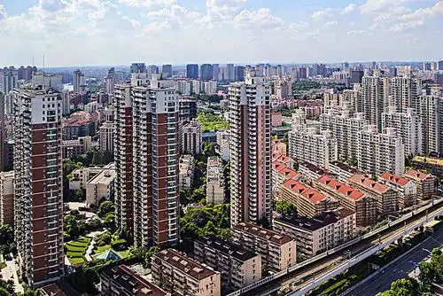 鸟瞰上海主城区