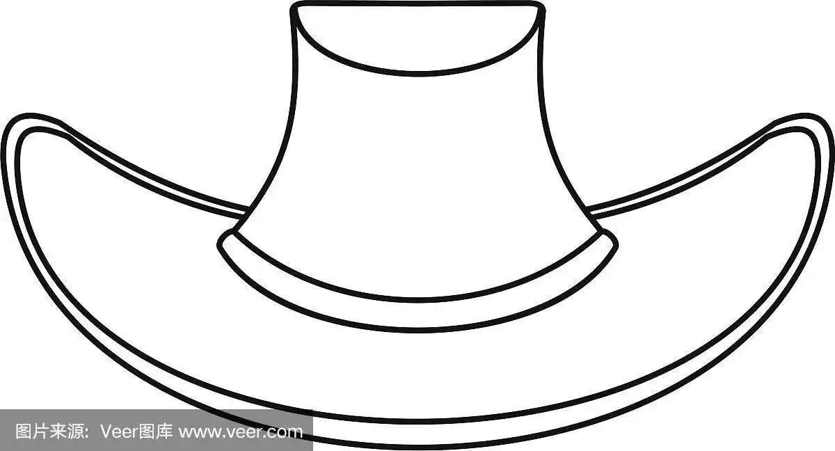 牛仔帽图标轮廓风格