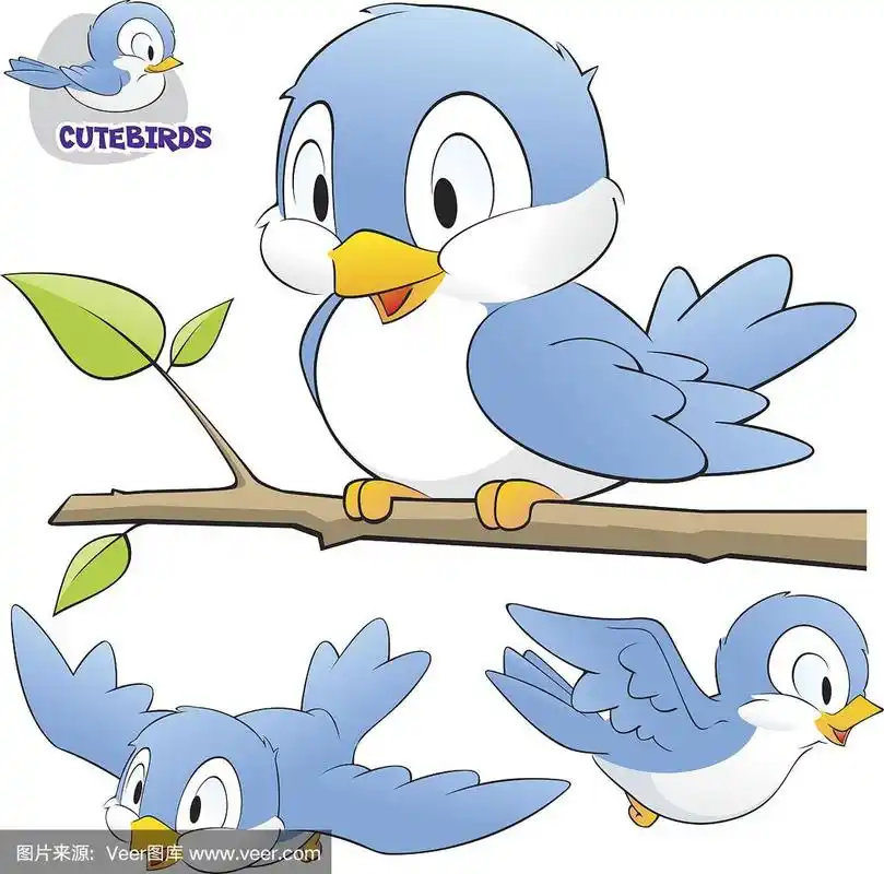 可爱的卡通鸟
