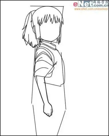 侧身站的人简笔画