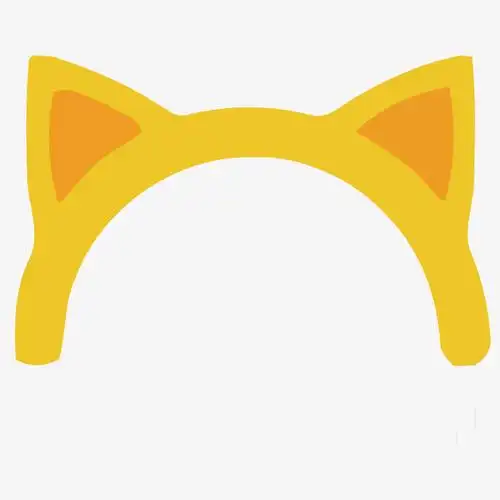 矢量黄色猫咪耳朵装饰素材