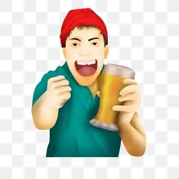 卡通 男孩子免抠图 喝酒聚餐免抠图 卡通, 卡通拿著啤酒杯的男学生免